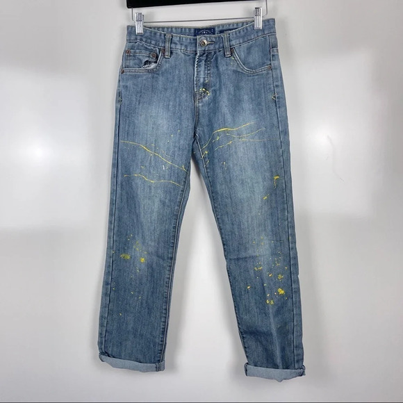 Lucky Brand Paint Splattered Cooper Slim Jeans - Picture 1 of 8